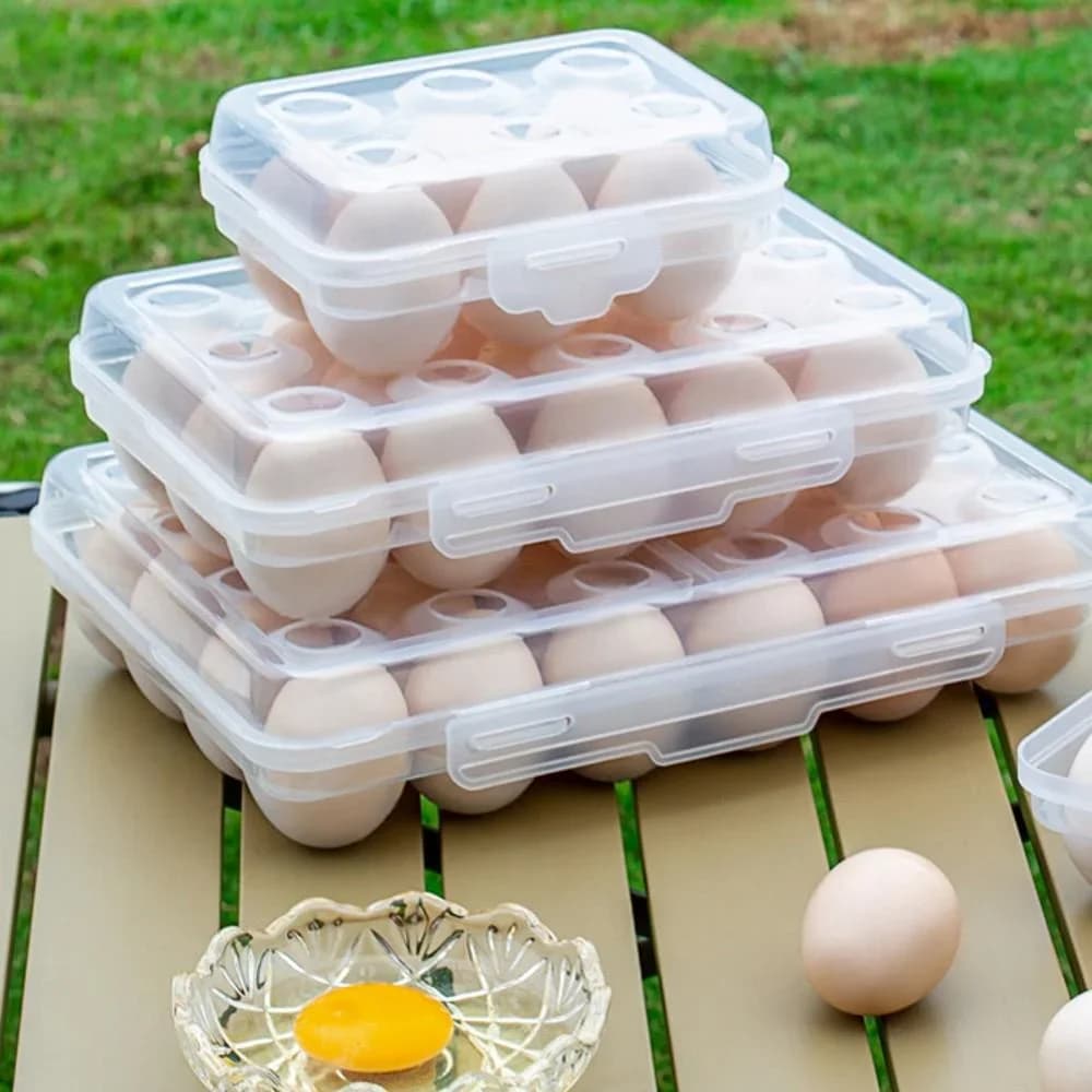 Plastikust munakarp kaanega külmikusse ja välitingimustesse
