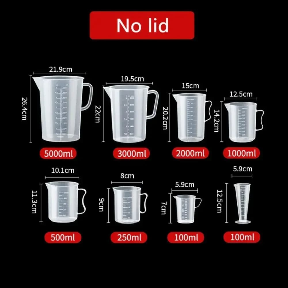 Mõõtekann kööki, toidukvaliteediga plastik, skaalaga, 100–5000 ml