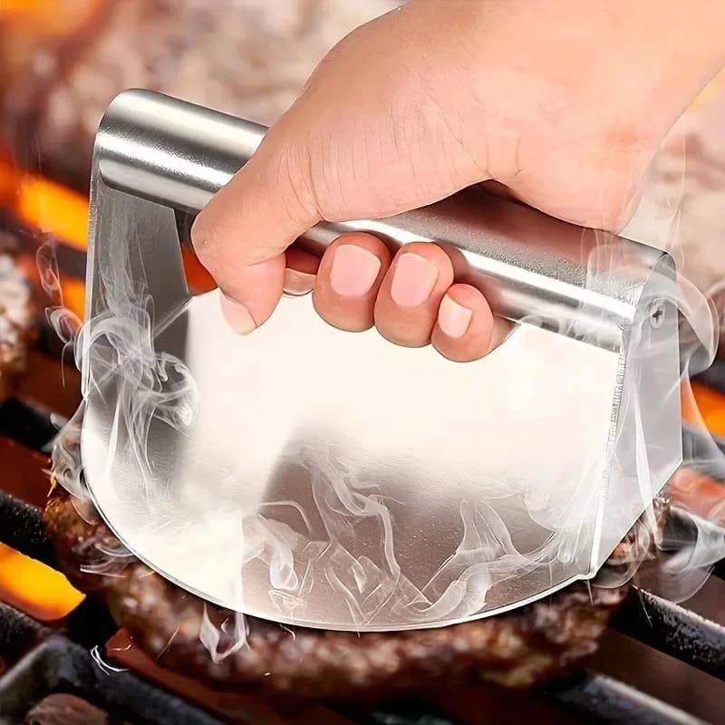 Uus roostevabast terasest smash-burgeri press | vastupidav kotleti vormija ja muljepress BBQ-ks, grillimiseks ja köögis (mittenakkuv)