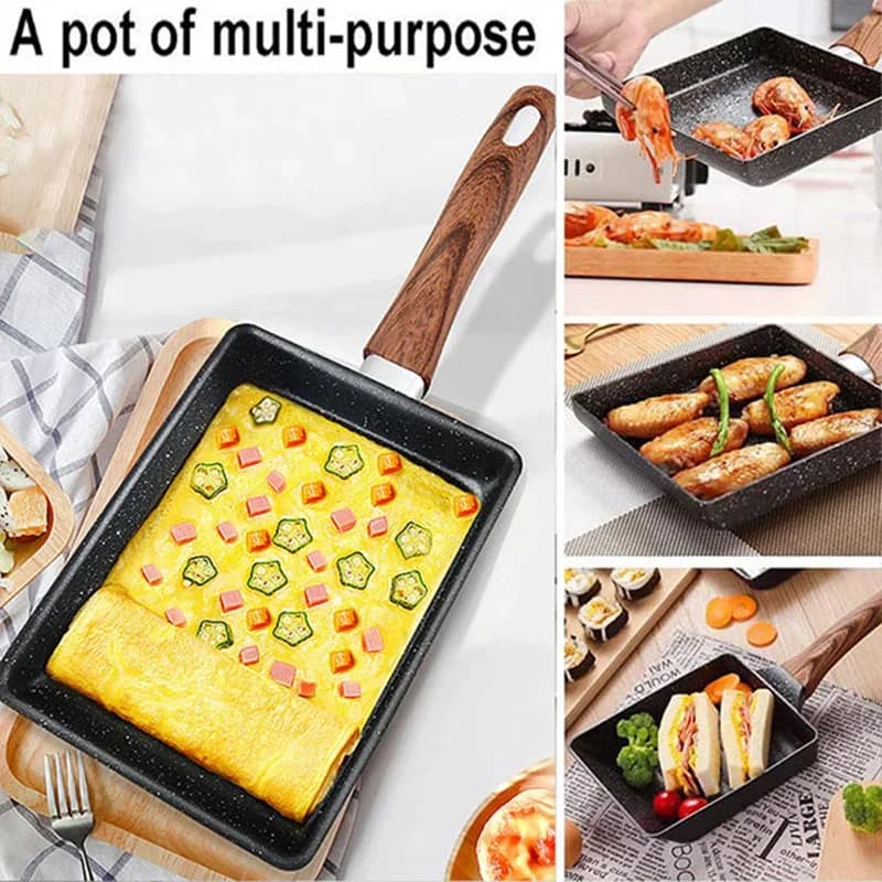 Tamagoyaki jaapani omleti pann mittenakkuv munapann ristkülikukujuline tamago pann väike munapraadimise pann koos tööriistadega