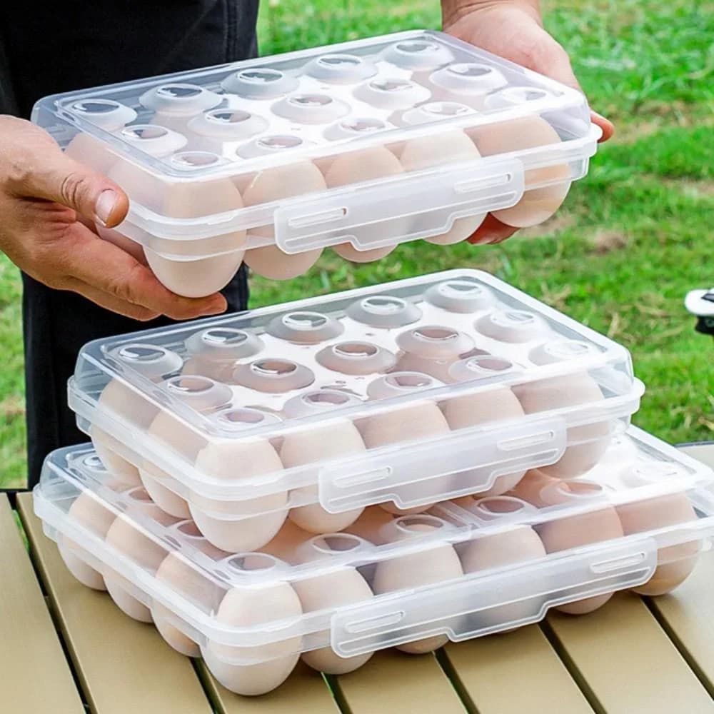 Plastikust munakarp kaanega külmikusse ja välitingimustesse