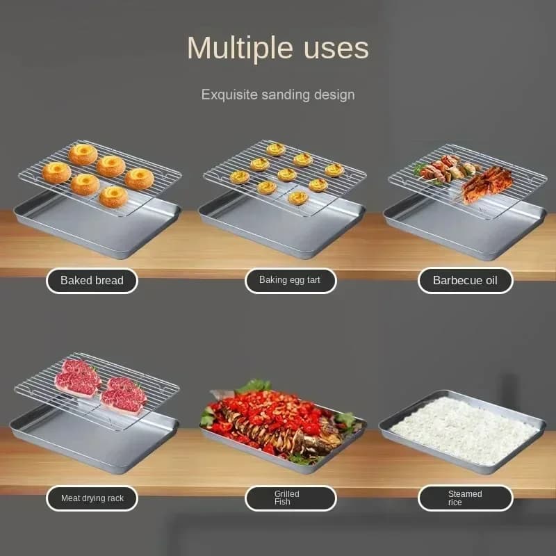 Roostevabast terasest küpsetusplaat koos traatrestiga, koogivorm, BBQ küpsetusplaat, ahjupann, brownie-rest, küpsetamise, röstimise ja grillimise tööriist